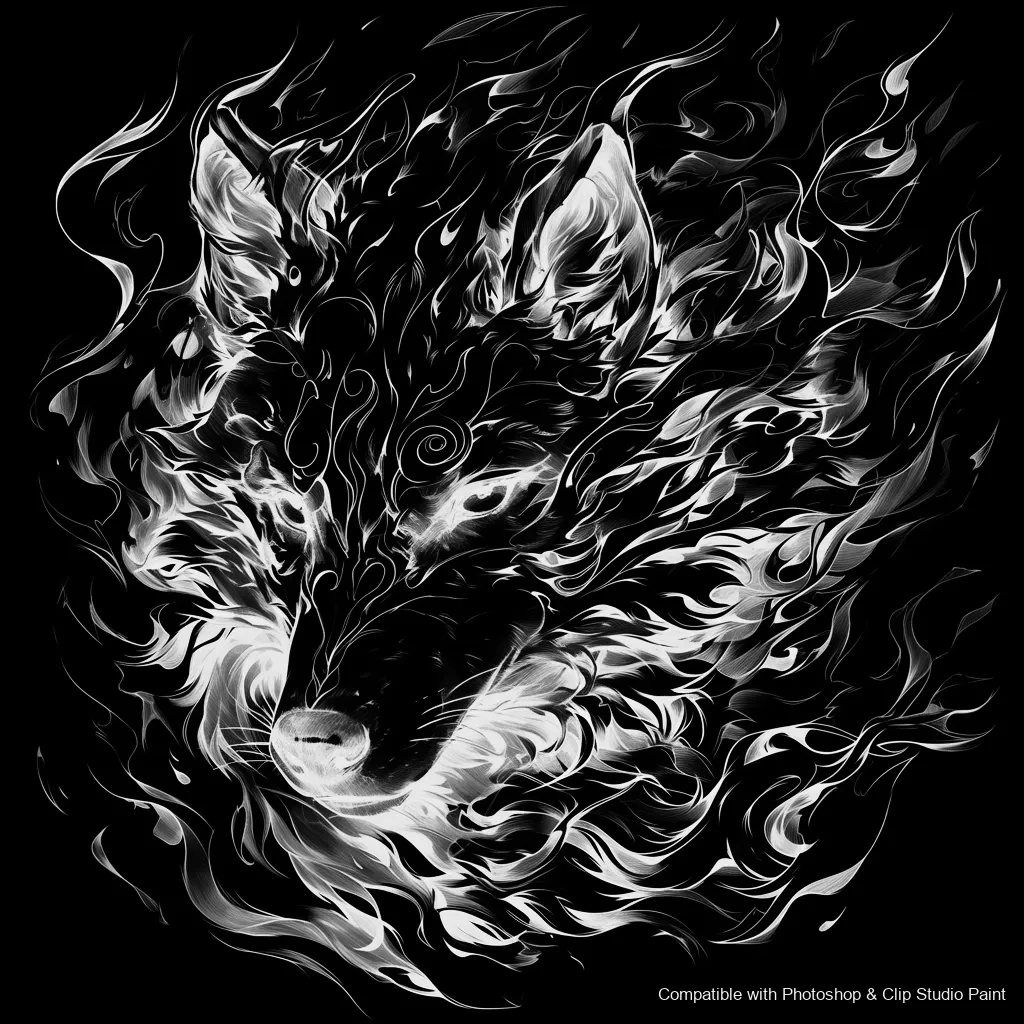 Wolf Ink brush 62 of 100 — Photoshop & Clip Studio Paint .abr preview