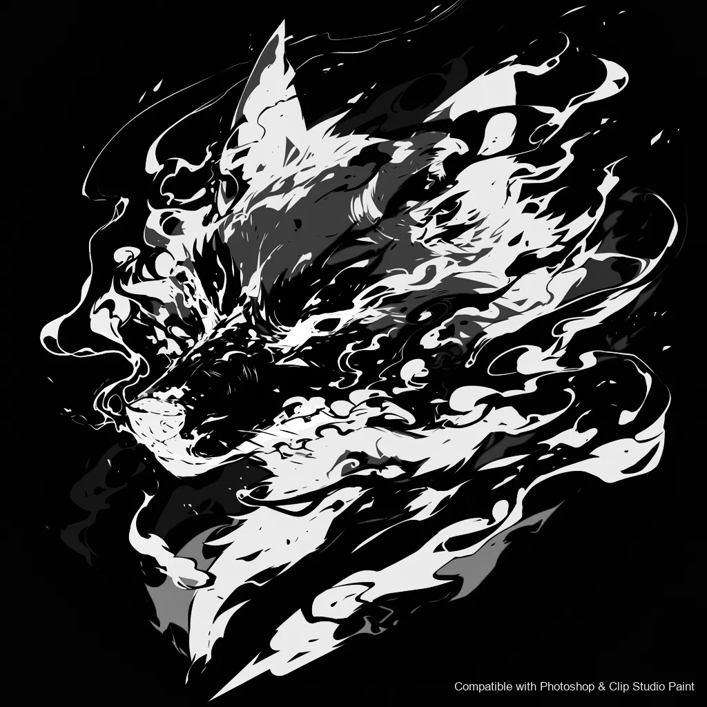 Wolf Ink brush 70 of 100 — Photoshop & Clip Studio Paint .abr preview