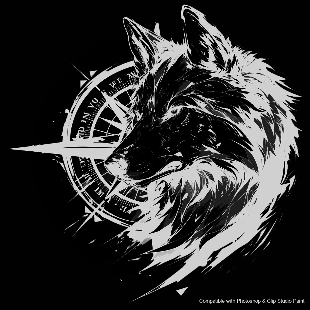 Wolf Ink brush 82 of 100 — Photoshop & Clip Studio Paint .abr preview