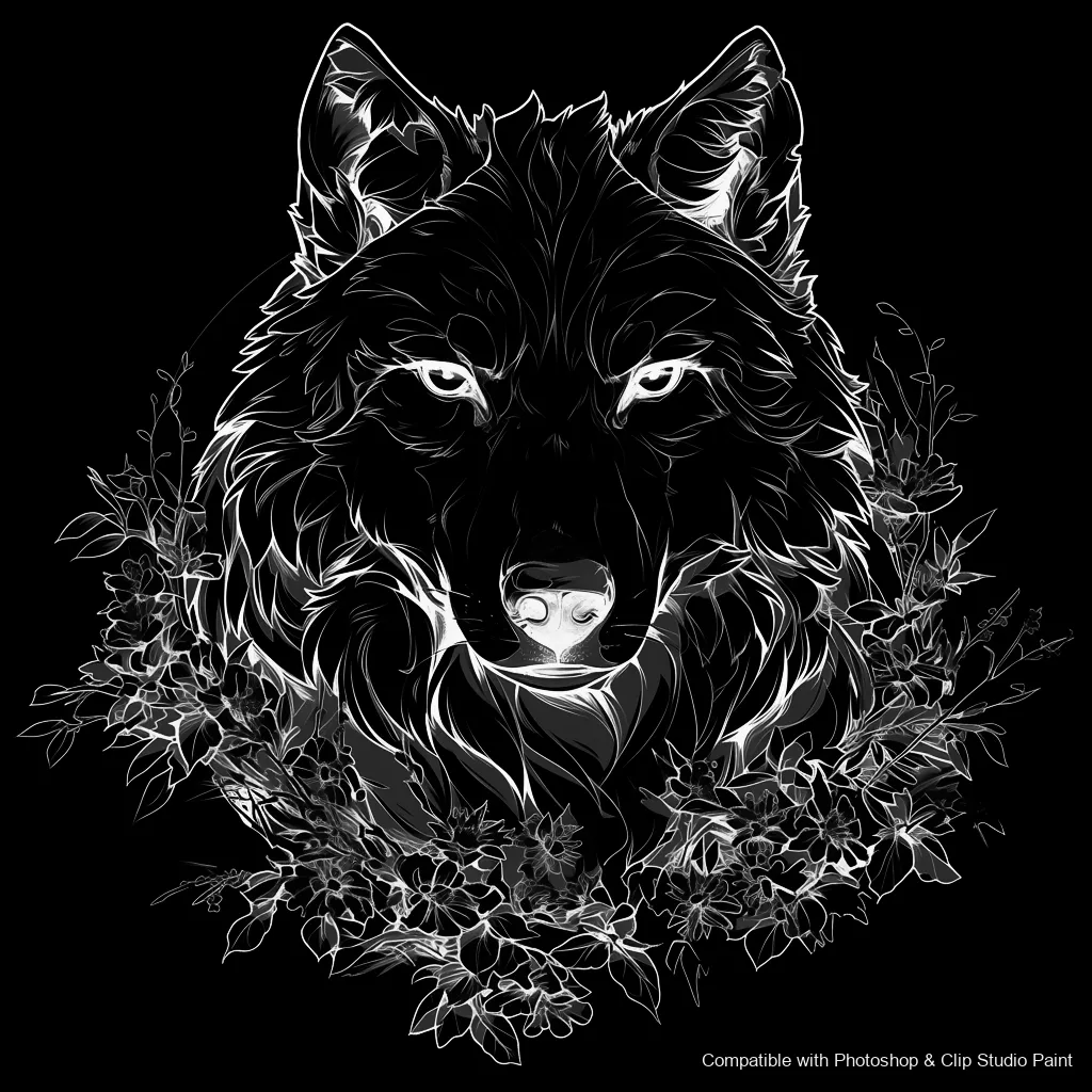Wolf Ink brush 83 of 100 — Photoshop & Clip Studio Paint .abr preview