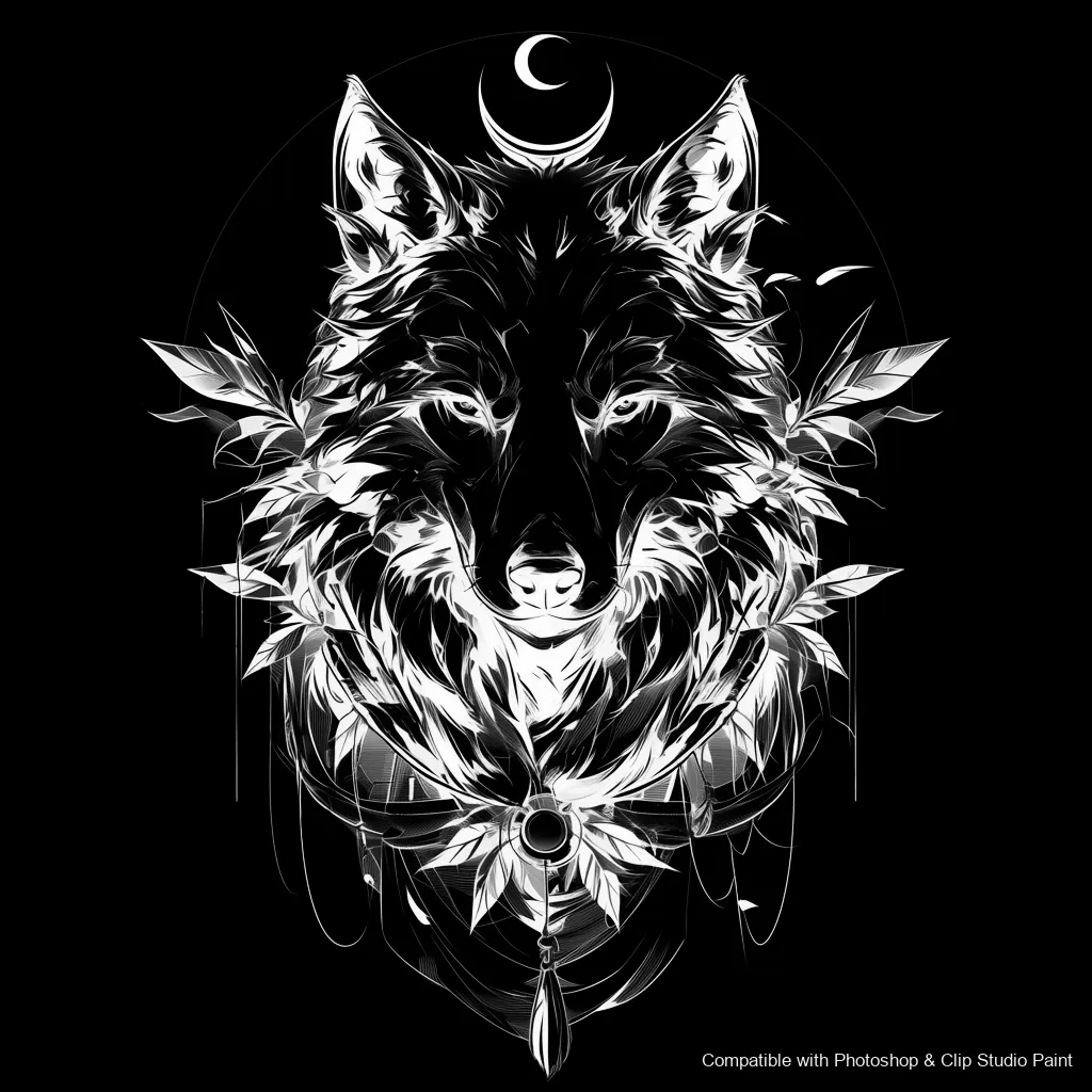 Wolf Ink brush 87 of 100 — Photoshop & Clip Studio Paint .abr preview