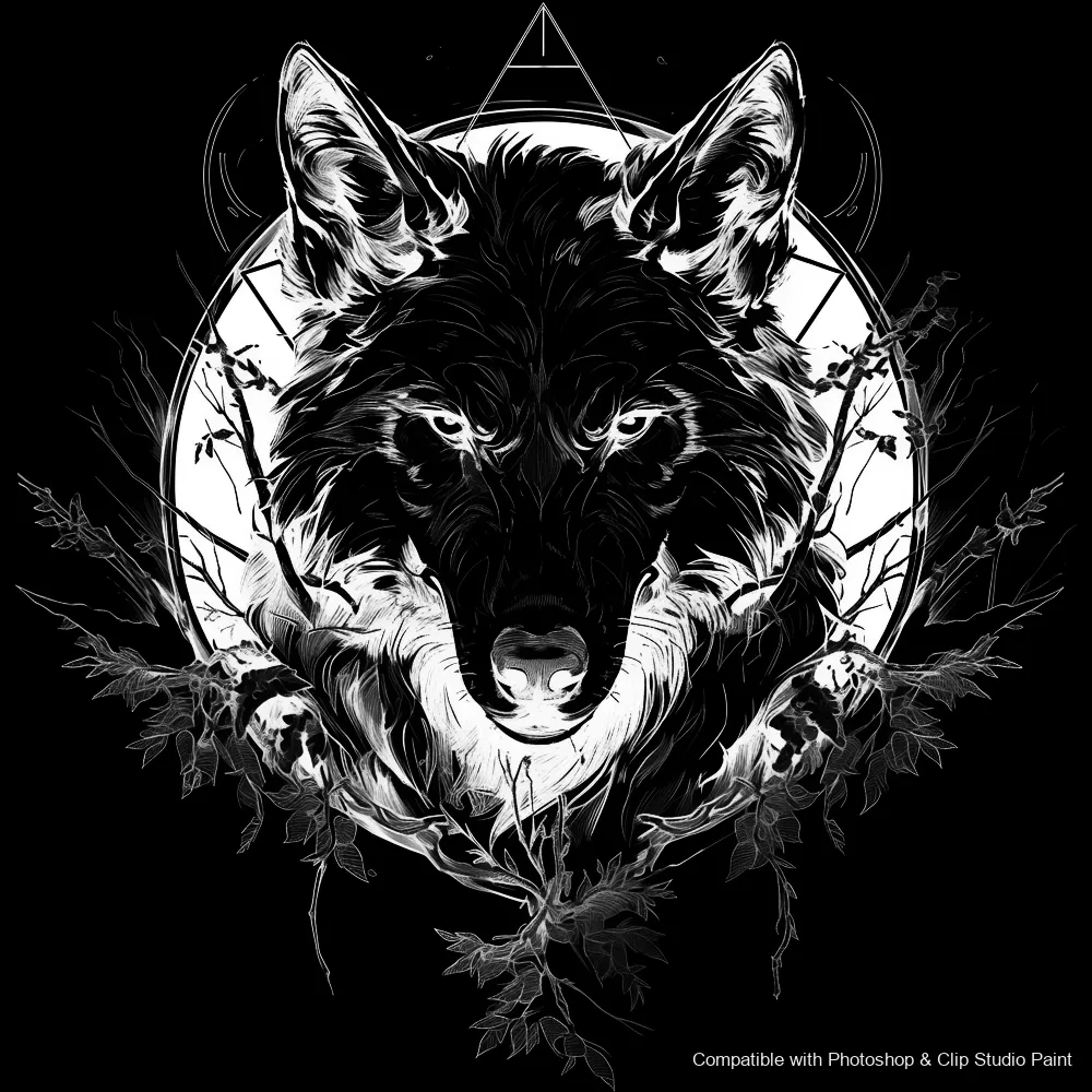 Wolf Ink brush 88 of 100 — Photoshop & Clip Studio Paint .abr preview