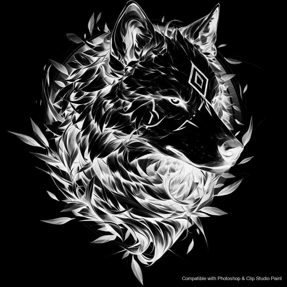 Wolf Ink brush 89 of 100 — Photoshop & Clip Studio Paint .abr preview