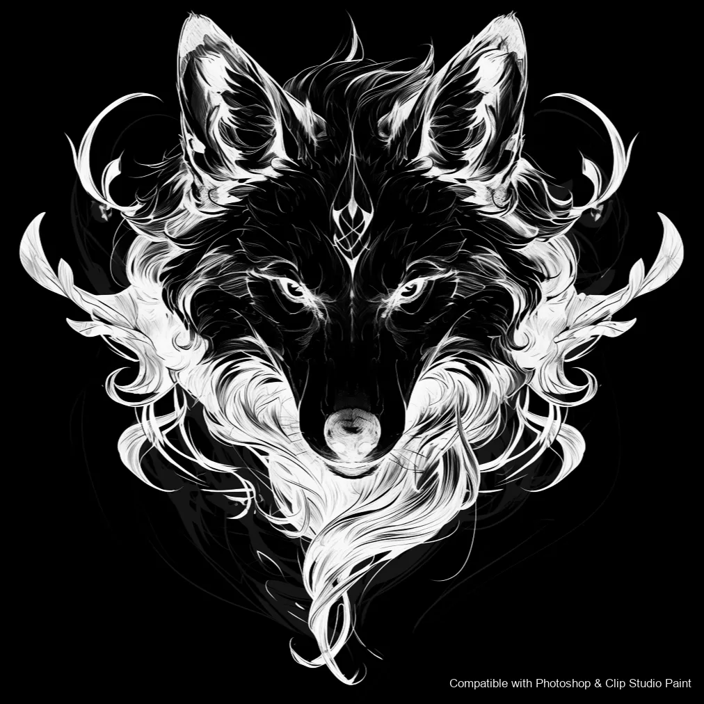Wolf Ink brush 91 of 100 — Photoshop & Clip Studio Paint .abr preview