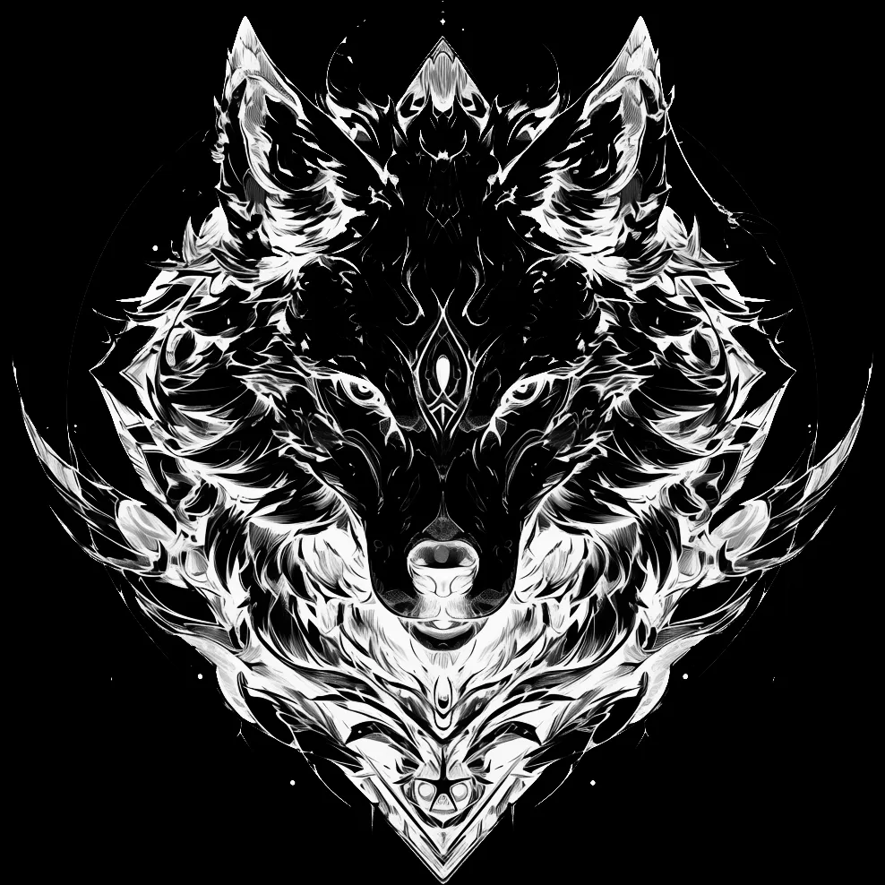 Wolf Tattoo brush 26 of 100 — Procreate stamp preview