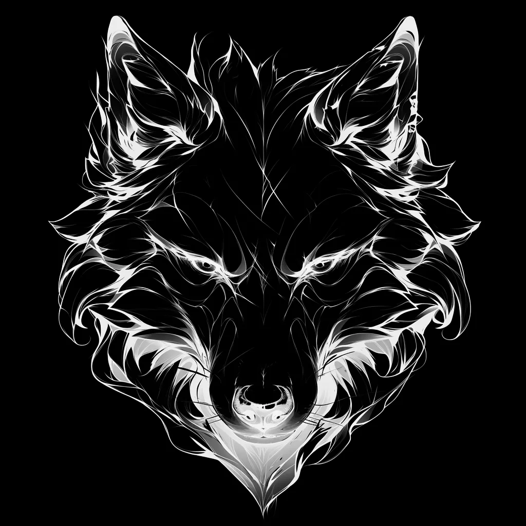 Wolf Tattoo brush 27 of 100 — Procreate stamp preview