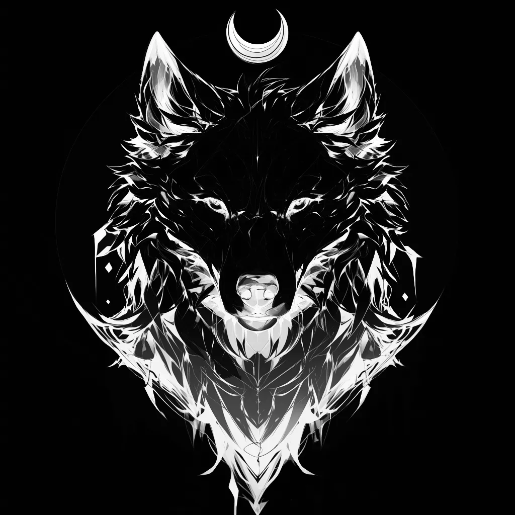 Wolf Tattoo brush 43 of 100 — Procreate stamp preview