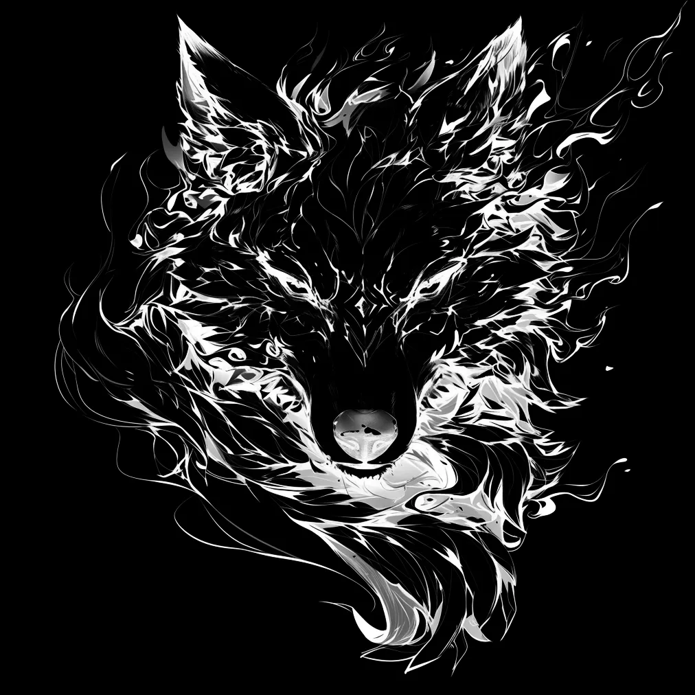 Wolf Tattoo brush 45 of 100 — Procreate stamp preview