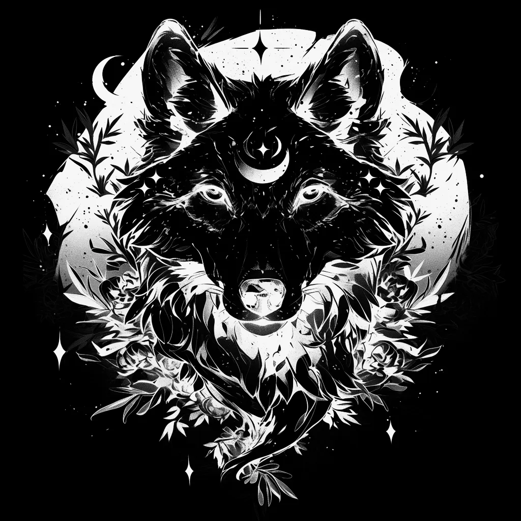 Wolf Tattoo brush 46 of 100 — Procreate stamp preview