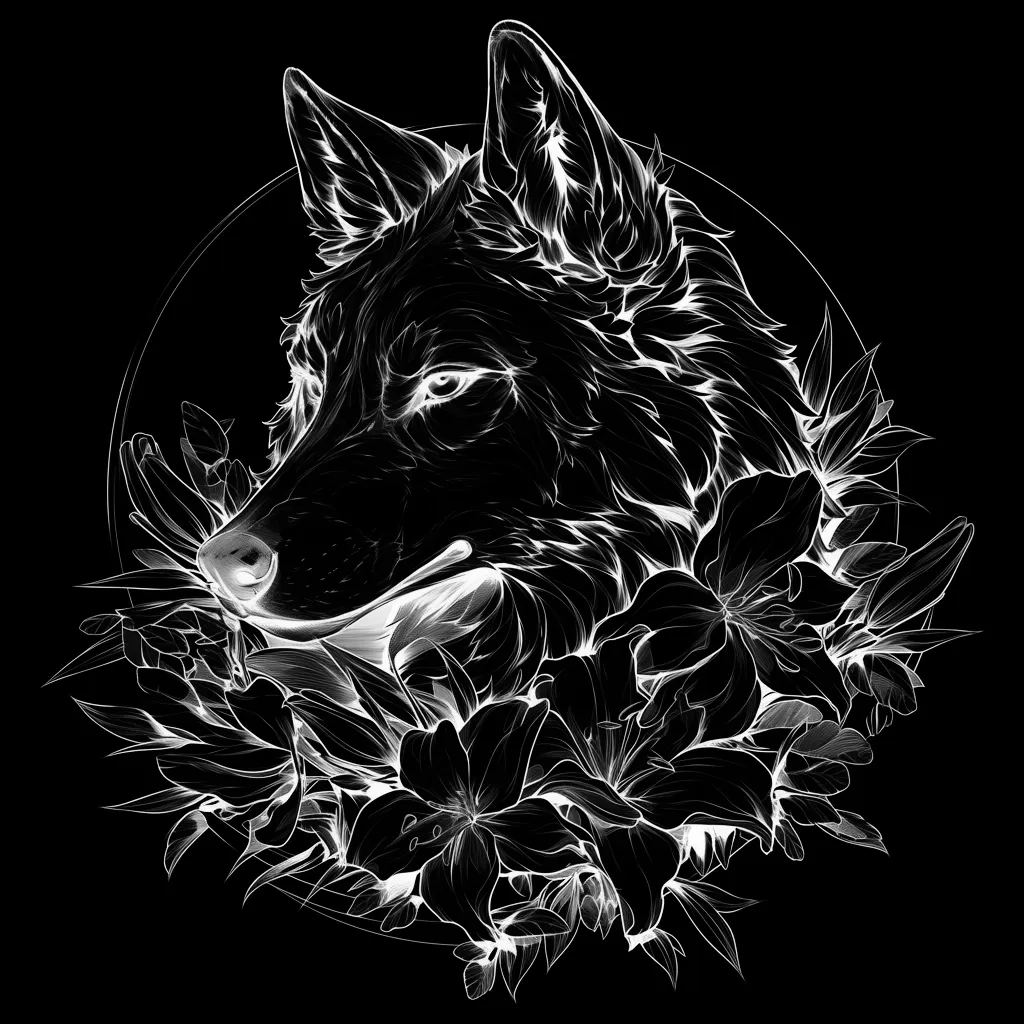 Wolf Tattoo brush 50 of 100 — Procreate stamp preview