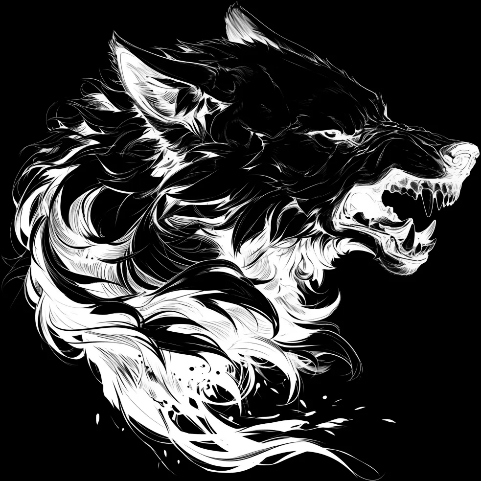 Wolf Tattoo brush 56 of 100 — Procreate stamp preview