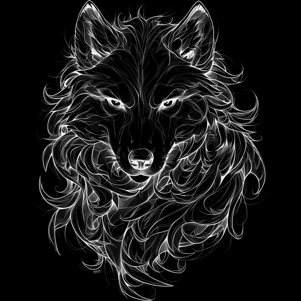 Wolf Tattoo brush 77 of 100 — Procreate stamp preview
