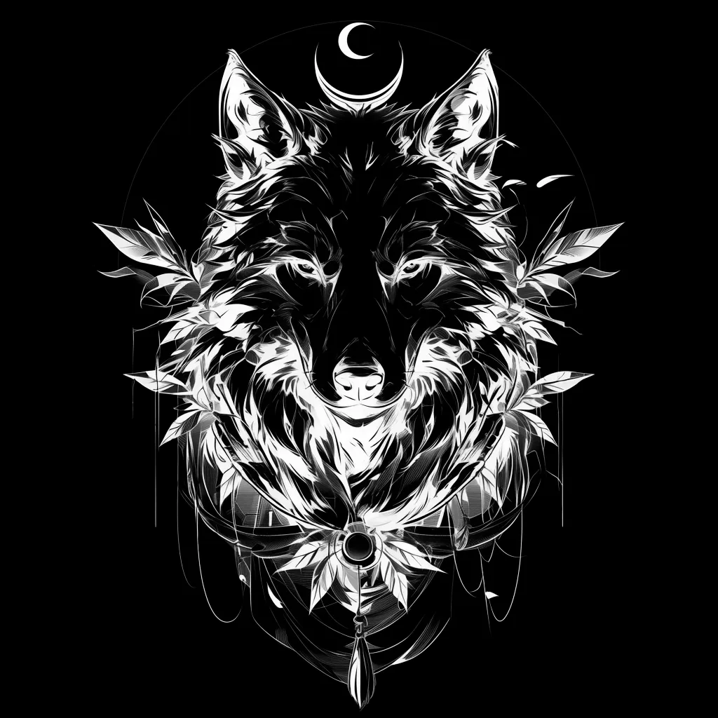 Wolf Tattoo brush 87 of 100 — Procreate stamp preview