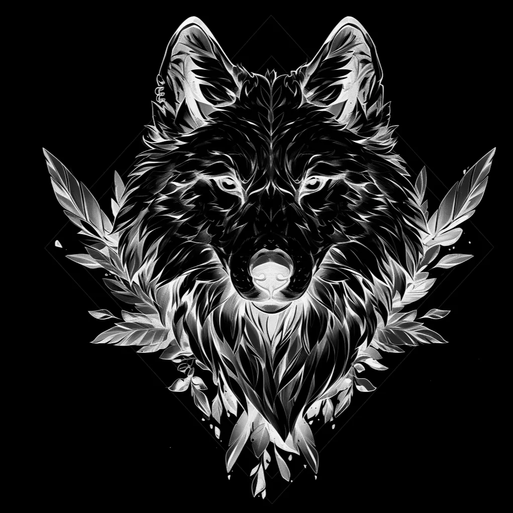 Wolf Tattoo brush 90 of 100 — Procreate stamp preview