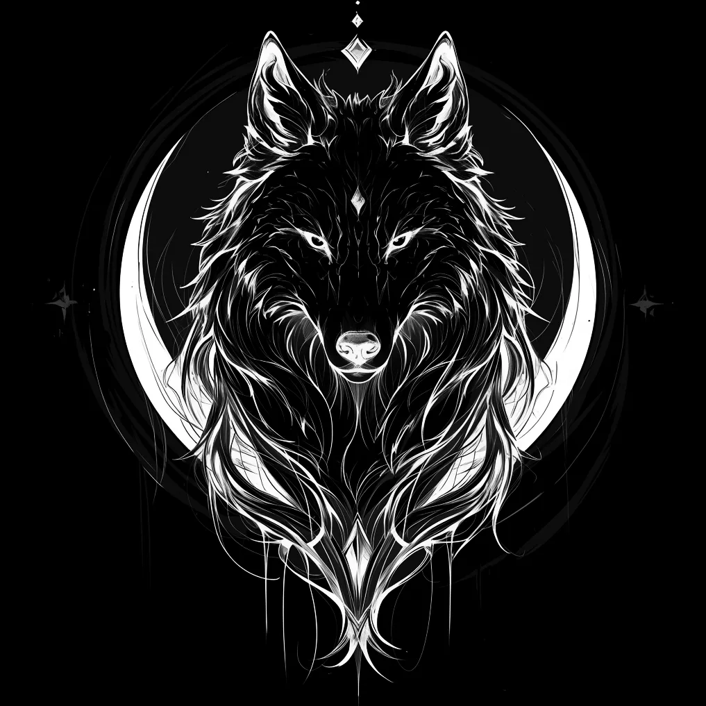 Wolf Tattoo brush 93 of 100 — Procreate stamp preview