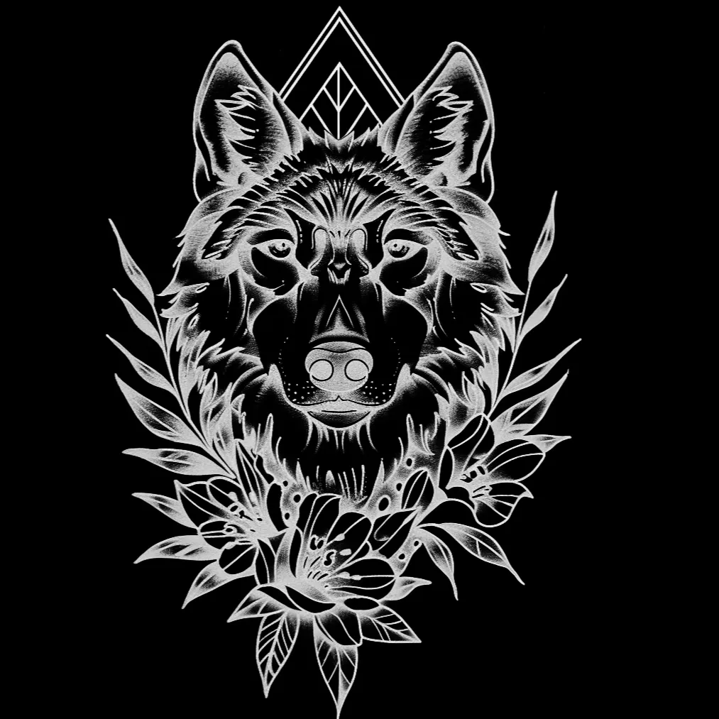 Wolf Tattoo brush 97 of 100 — Procreate stamp preview