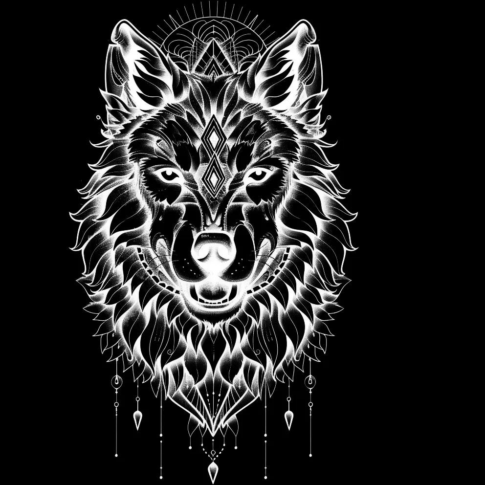 Wolf Tattoo brush 98 of 100 — Procreate stamp preview