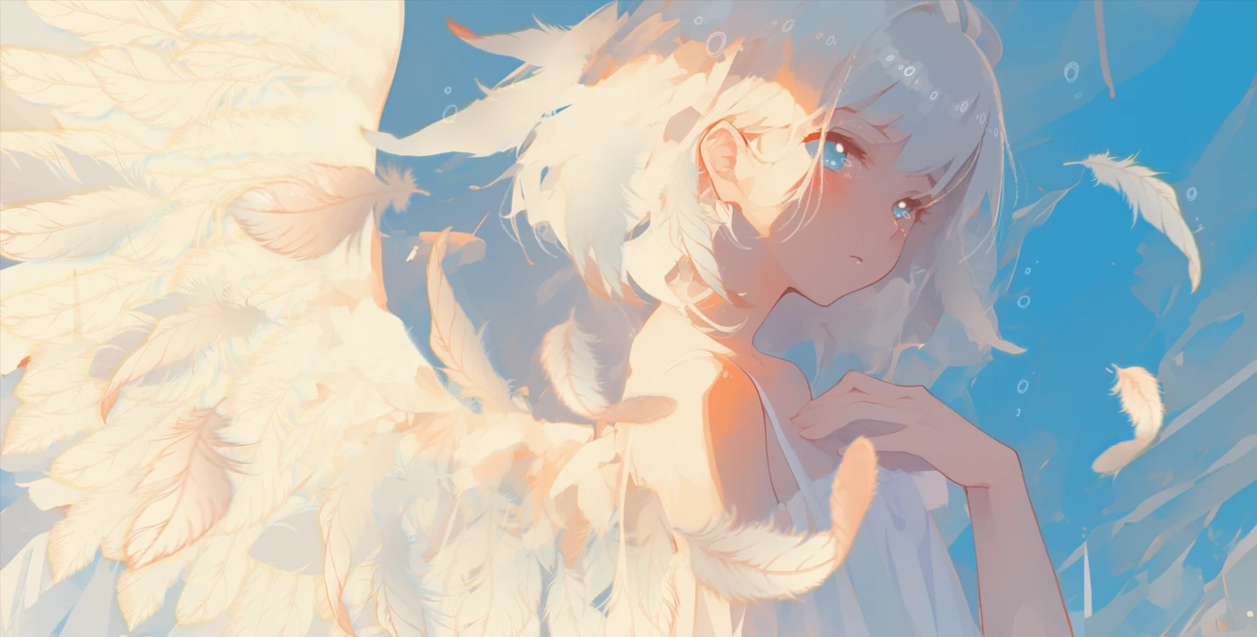 Winged portrait — finished art made with Brusher Procreate brushes